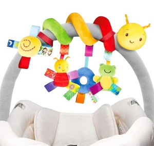 Hanging Plush Car Seat Toys - Sensory Travel Activity for Newborns