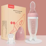 Silicone Dolphin Baby Feeding Bottle - Rice Cereal Spoon and Newborn Tableware
