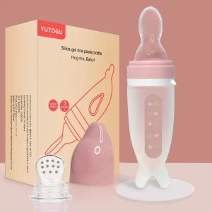 Silicone Dolphin Baby Feeding Bottle - Rice Cereal Spoon and Newborn Tableware