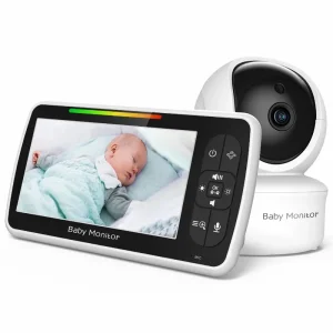 Babystar 5-Inch Video Baby Monitor - Pan-Tilt-Zoom Camera with Two-Way Audio