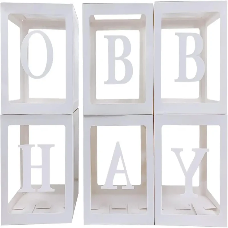 Baby Letter Boxes with Balloons - Party Decor for Birthdays and Showers - Image 2
