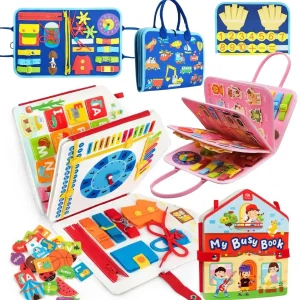 Busy Board Montessori Toy - Sensory Preschool Educational Learning Toy for Fine Motor Skills