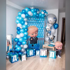 100pcs Bald Baby Boss Balloons - Holiday and Birthday Party Supplies