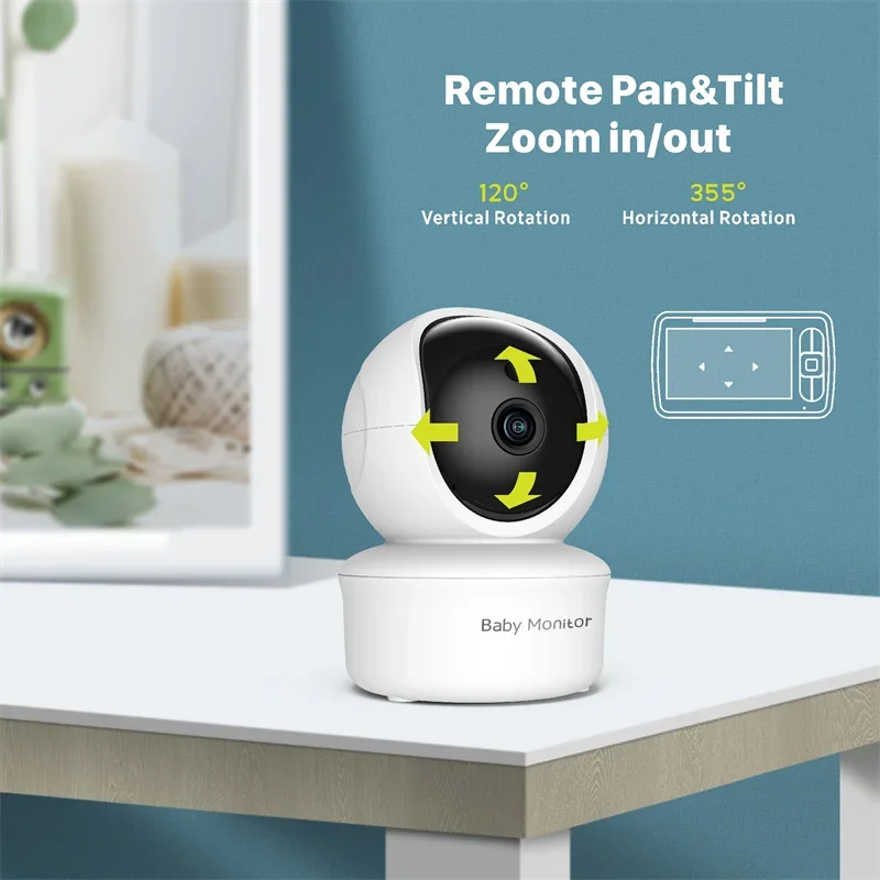 Babystar 5-Inch Video Baby Monitor - Pan-Tilt-Zoom Camera with Two-Way Audio - Image 3