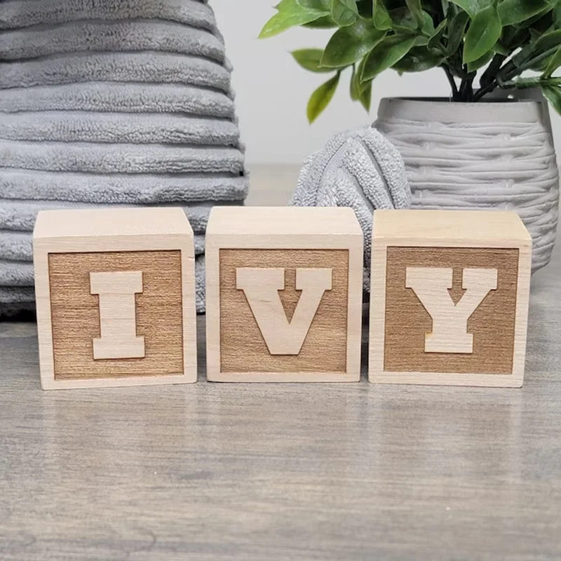 Custom Wooden Name Blocks - Nursery and Baby Shower Party Gifts - Image 4