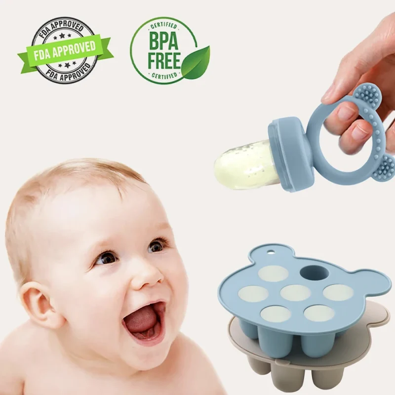 Baby Ice Cream Pops Silicone Mold - Fruit Popsicle Maker and Teething Toy - Image 4