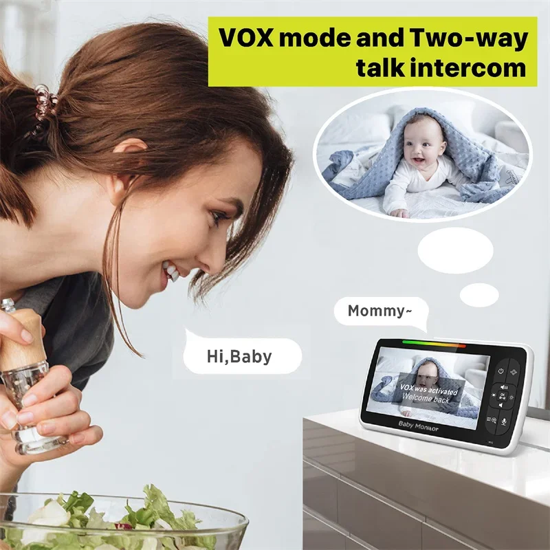 Babystar 5-Inch Video Baby Monitor - Pan-Tilt-Zoom Camera with Two-Way Audio - Image 5