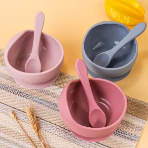 2PC Silicone Suction Bowls - Training Dinnerware for Babies Learning to Eat