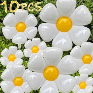 Daisy Balloon Party Decorations - Foil Balloons for Showers and Weddings