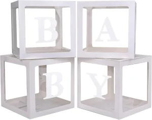 Baby Letter Boxes with Balloons - Party Decor for Birthdays and Showers