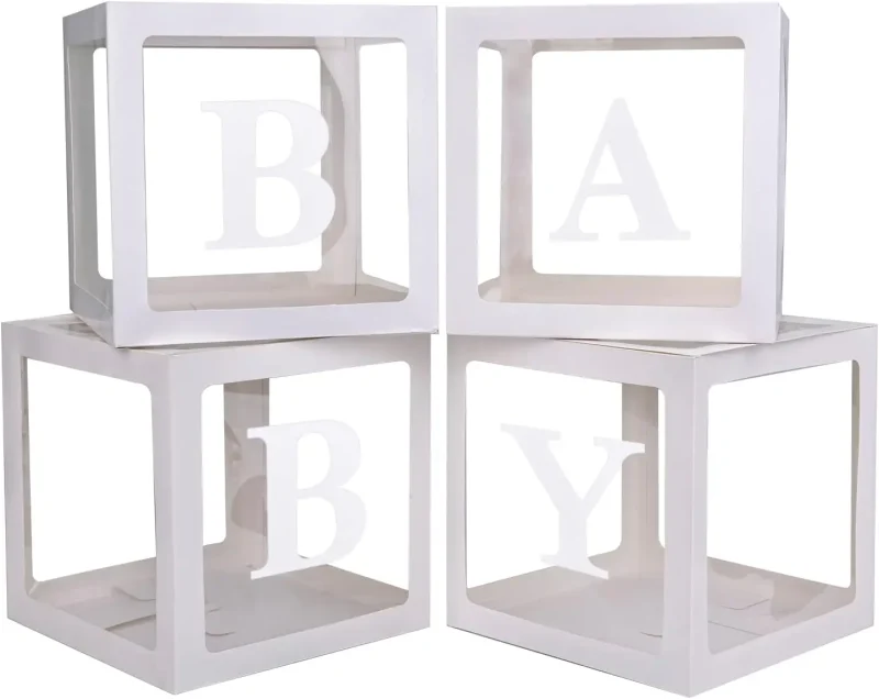 Baby Letter Boxes with Balloons - Party Decor for Birthdays and Showers