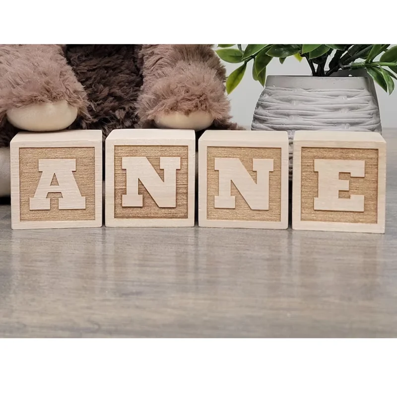 Custom Wooden Name Blocks - Nursery and Baby Shower Party Gifts - Image 2