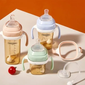 Square Handle Baby Feeding Bottle - Lightweight for Easy Grasp (6M+)