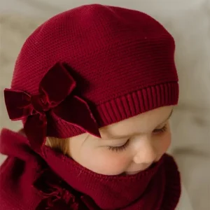 Warm Knitted Hat for Girls - Bowknot Design Beanie for Kids 2-8 Years