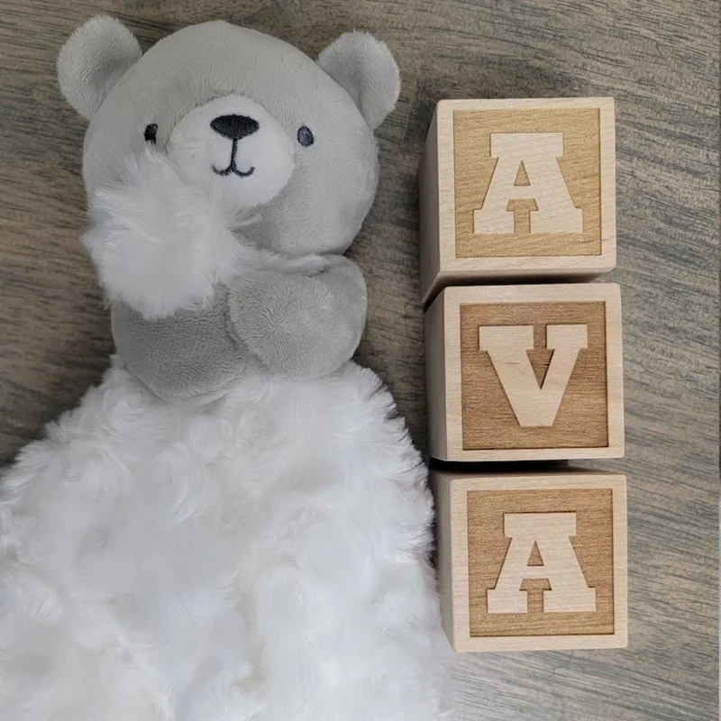 Custom Wooden Name Blocks - Nursery and Baby Shower Party Gifts