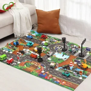 City Traffic Road Map Play Mat - Baby Climbing and Car Game Carpet