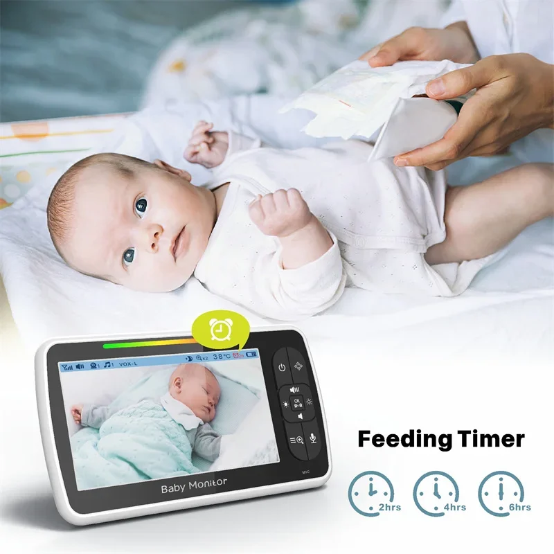 Babystar 5-Inch Video Baby Monitor - Pan-Tilt-Zoom Camera with Two-Way Audio - Image 2