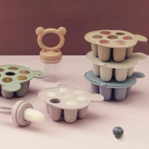 Baby Ice Cream Pops Silicone Mold - Fruit Popsicle Maker and Teething Toy