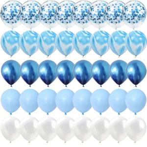 Agate Marble Balloons - 40-Piece Set for Wedding, Valentine's, or Baby Shower Party Decor