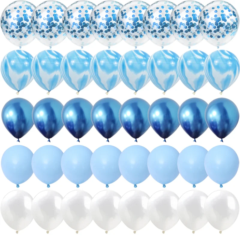 Agate Marble Balloons - 40-Piece Set for Wedding, Valentine's, or Baby Shower Party Decor