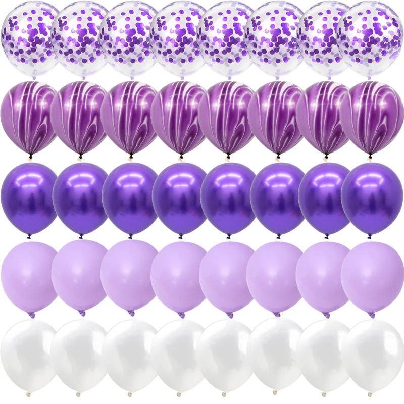 Agate Marble Balloons - 40-Piece Set for Wedding, Valentine's, or Baby Shower Party Decor - Image 3