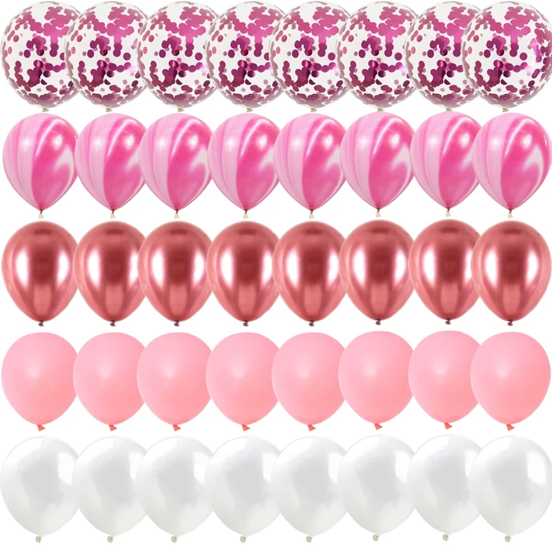 Agate Marble Balloons - 40-Piece Set for Wedding, Valentine's, or Baby Shower Party Decor - Image 2