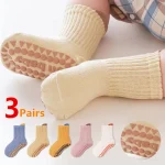 Anti-Slip Cotton Baby Socks - Rubber-Grip Toddler Socks for Boys and Girls