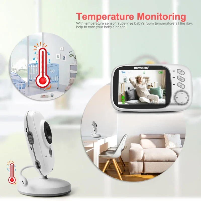 VB603 Wireless Baby Monitor with LCD Screen - Two-Way Audio & Night Vision - Image 3
