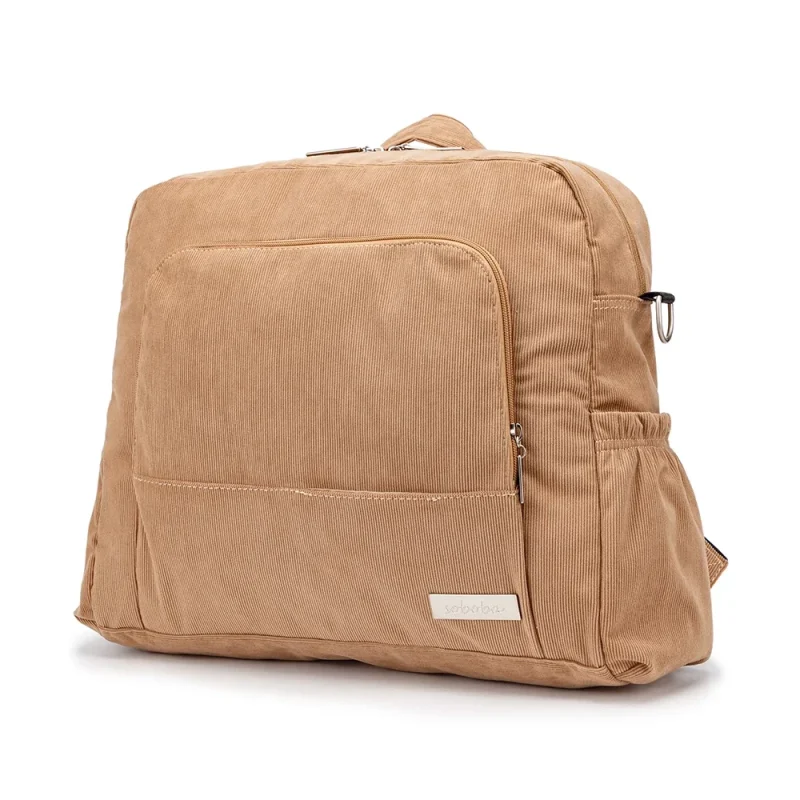 Soboba Diaper Backpack - Large Capacity for Moms, Corduroy Fabric Design