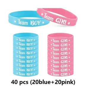 Team Bride Gender Reveal Wristbands - Silicone Favors for Baby Showers
