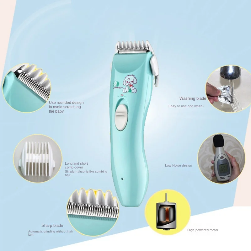 Silent Electric Baby Hair Clipper - Quiet Trimmer for Kids, Infants & Pets - Image 2