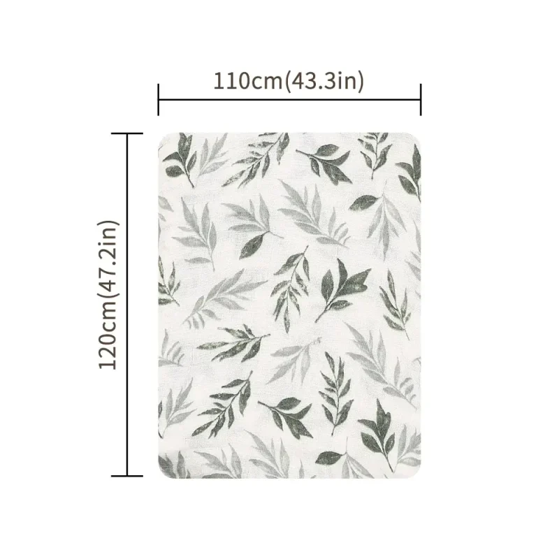 100% Cotton Muslin Swaddle Blanket - 120x110cm 2-Layer Baby Bath Wrap - Image 2
