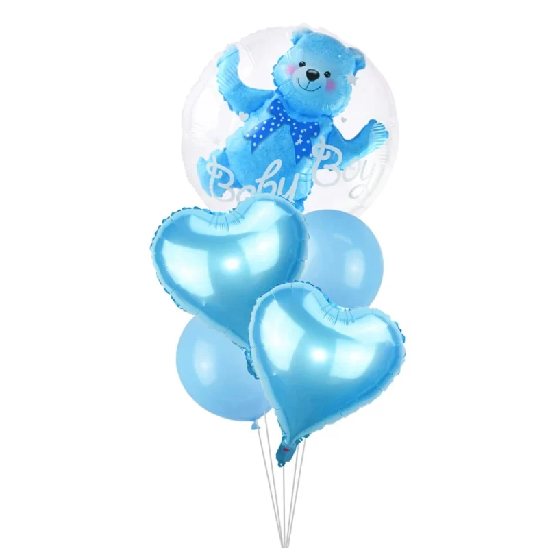 4D Bear Bubble Balloons - Gender Reveal and Baby Shower Party Decor - Image 5