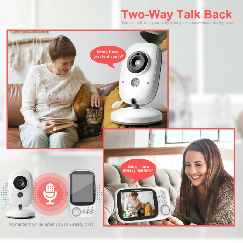 VB603 Wireless Baby Monitor with LCD Screen - Two-Way Audio & Night Vision - Image 2