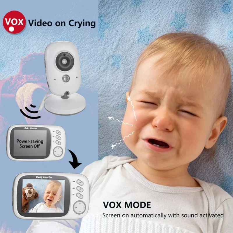 VB603 V2 Video Baby Monitor 2.4G Wireless With 3.2 Inches LCD 2 Way Audio Talk Night Vision Surveillance Security Cam Babysitter - Image 6