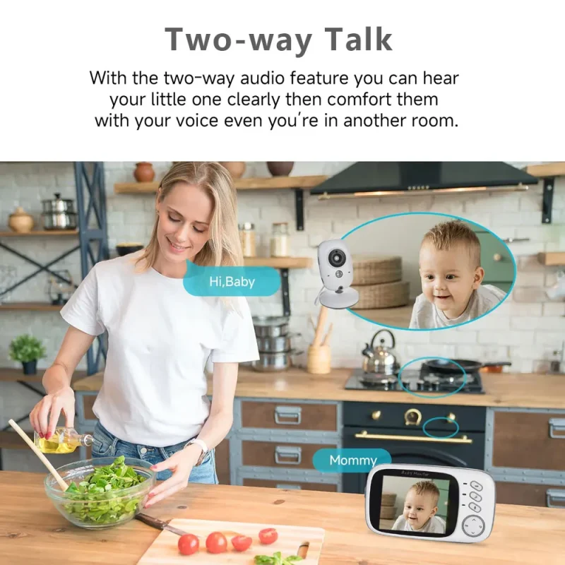 VB603 V2 Video Baby Monitor 2.4G Wireless With 3.2 Inches LCD 2 Way Audio Talk Night Vision Surveillance Security Cam Babysitter - Image 3