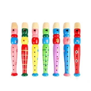1Pc Wooden Cartoon Flute Children Clarinet 6-Hole Piccolo Baby Toys Musical Instrument Toys Early Education Enlightenment TMZ