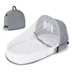 Convenient Folding Anti-stress Crib, Middle Bed, Newborn Baby Isolation Bionic Travel Crib